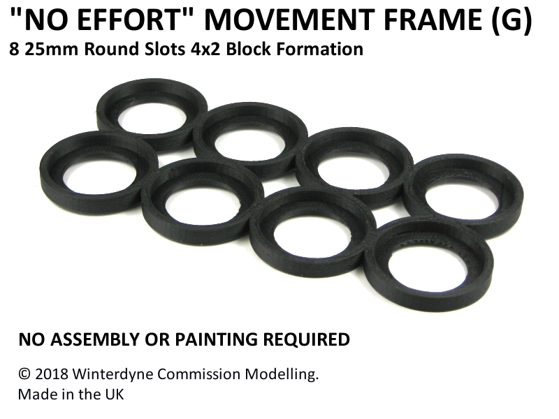 'No Effort' Movement Frame / Tray G 25mm 4x2 Block Suits Middle Earth etc