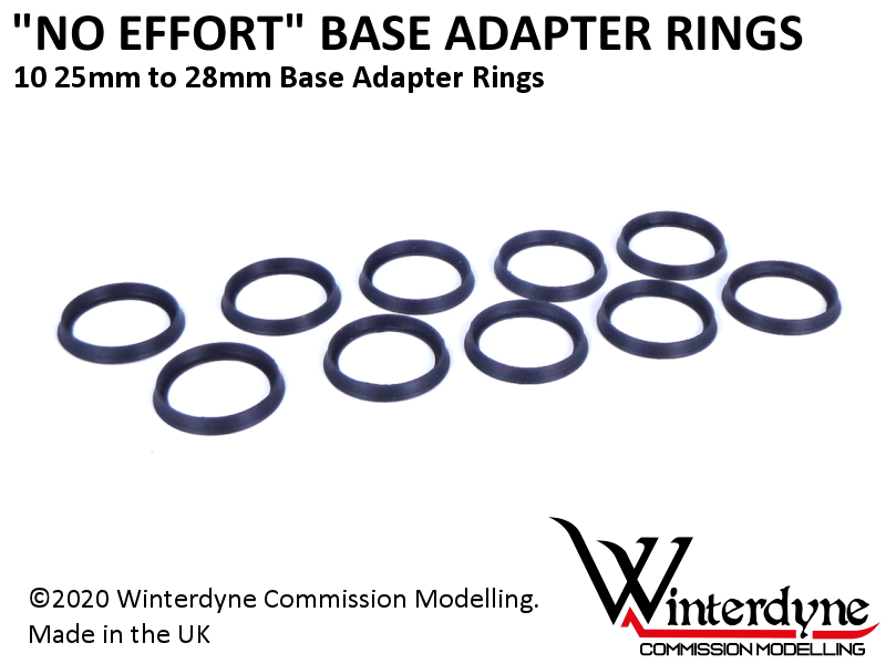 'No Effort' 25mm to 28mm (GW 28.5mm) Base Adapter Rings (Warhammer / 40k/ Age...