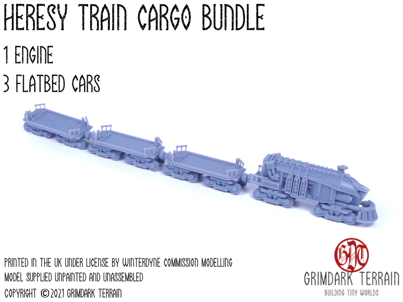 GrimDark Terrain Heresy Train Cargo Bundle suits Epic Legions Imperialis Adep...