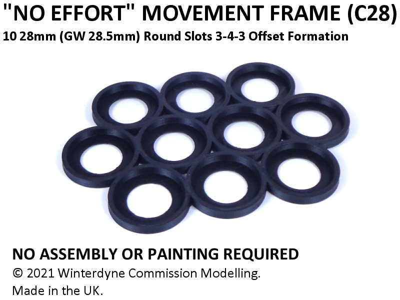'No Effort' Movement Frame C28 (28mm / GW 28.5mm 3-4-3 Offset) suits Warhamme...