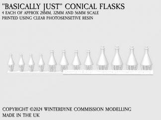 "Basically Just" Conical Flasks suits D&D/Pathfinder/TTRPG 25mm 32mm 56mm scale