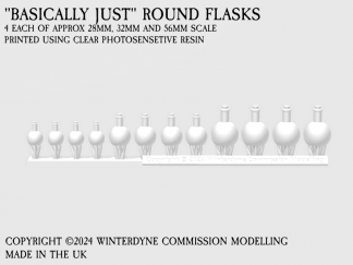 "Basically Just" Round Flasks suits D&D/Pathfinder/TTRPG 25mm 32mm 56mm scale