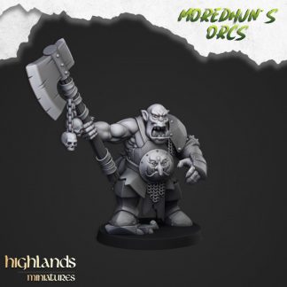 Highlands Miniatures Borgok Skullcrusher – Suits Warhammer The Old World/Fantasy Battles/Kings of War/Dragon Rampant – 28-32mm Scale