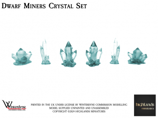 Clear Resin Crystals for Basing - Dwarf Miners Crystal set from Highlands Miniatures - Suits Warhammer, 40k, Starcraft etc.