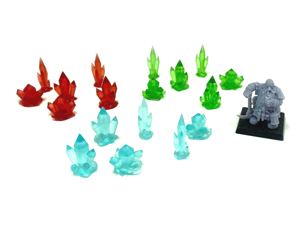 Clear Resin Crystals for Basing - Dwarf Miners Crystal set from Highlands Miniatures - Suits Warhammer, 40k, Starcraft etc. - Image 2