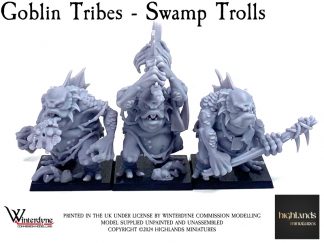 Highlands Swamp/River Trolls – Suits Warhammer The Old World/Fantasy Battles/Kings of War/Dragon Rampant – 28-32mm Scale