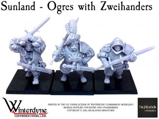 Highlands Miniatures Ogres with Zweihanders - Sunland Empire of Men - suits Warhammer, Kings of War, The Old World etc.