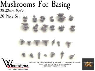 Voy Forges Mushrooms for Basing - Set of 26 models- suits Warhammer, 40k, Kings of War etc.
